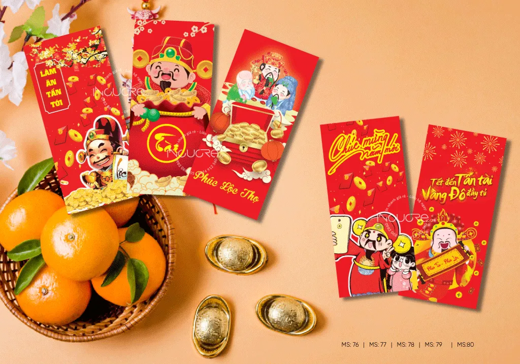 Mẫu bao lì xì chủ đề hoa quả tươi vui 1