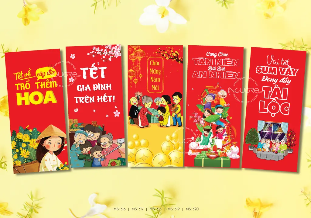 Mẫu bao lì xì chủ đề họa tiết truyền thống 1