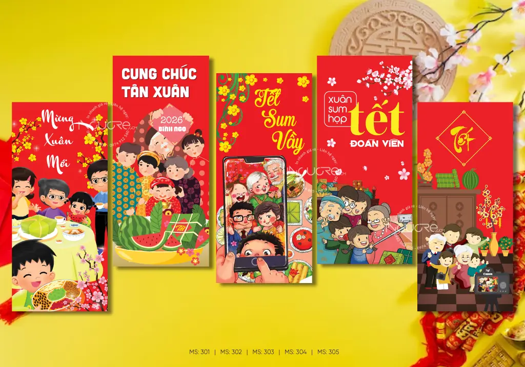 Mẫu bao lì xì chủ đề họa tiết truyền thống 2